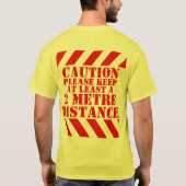 Waarschuwingsstrepen met een sociale afstand van 2 t-shirt (Achterkant)