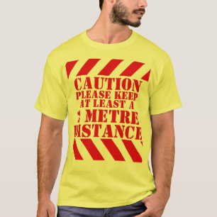 Waarschuwingsstrepen met een sociale afstand van 2 t-shirt