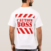 Waarschuwingsstrepen rood en wit t-shirt met BOSS (Achterkant)
