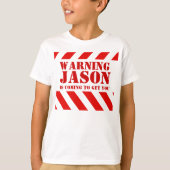 Waarschuwingsstrepen voor kinderen: jason t-shirt (Voorkant)