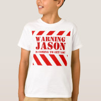 Waarschuwingsstrepen voor kinderen: jason t-shirt