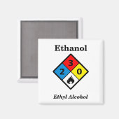 Waarschuwingssymbool Ethanol MSDS Magneet (Voorkant / Achterkant)