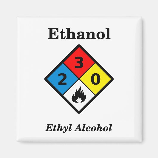 Waarschuwingssymbool Ethanol MSDS Magneet (Voorkant)