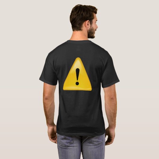 Waarschuwingssymbool voor de veiligheid van motorf t-shirt (Achterkant volledig)