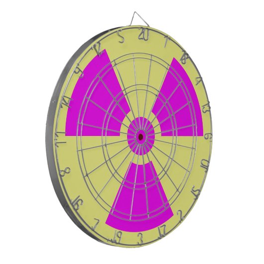 Waarschuwingssymbool voor straling dartbord (Voorkant Links)