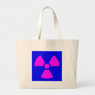 Waarschuwingssymbool voor straling grote tote bag