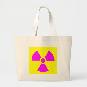 Waarschuwingssymbool voor straling grote tote bag