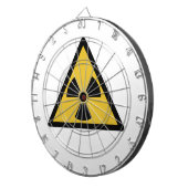 Waarschuwingssymbool voor straling (radioactief ge dartbord (Voorkant Rechts)