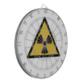 Waarschuwingssymbool voor straling (radioactief ge dartbord (Voorkant Links)