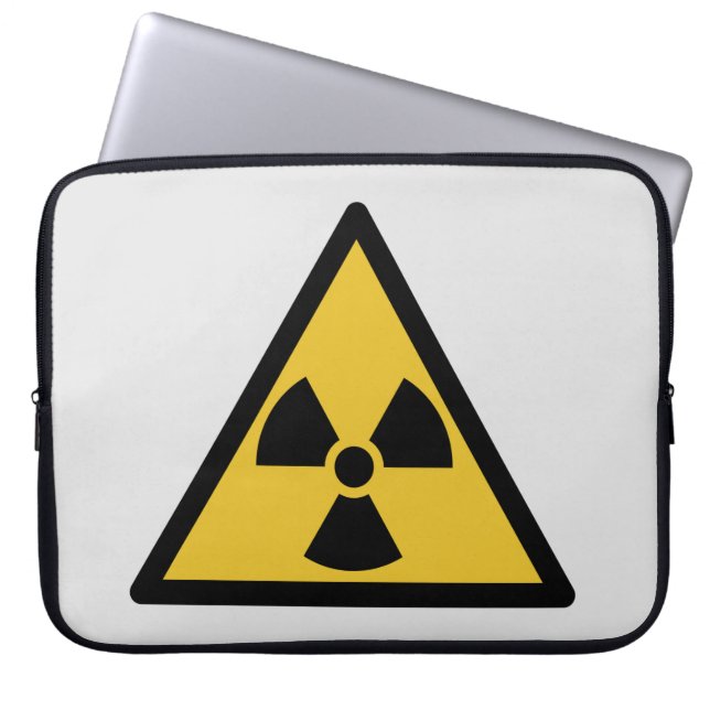 Waarschuwingssymbool voor straling (radioactief ge laptop sleeve (Voorkant)