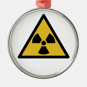 Waarschuwingssymbool voor straling (radioactief ge metalen ornament