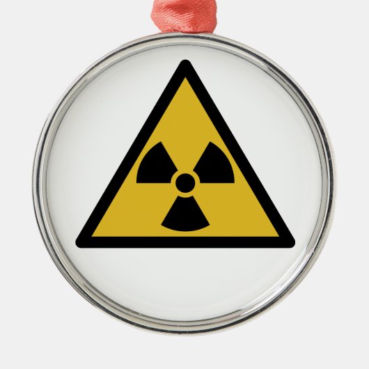 Waarschuwingssymbool voor straling (radioactief ge metalen ornament (Voorkant)
