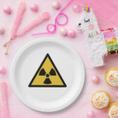 Waarschuwingssymbool voor straling (radioactief ge papieren bordje (Feest)