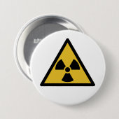 Waarschuwingssymbool voor straling (radioactief ge ronde button 7,6 cm (Voorkant /achterkant)