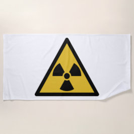 Waarschuwingssymbool voor straling (radioactief ge strandlaken