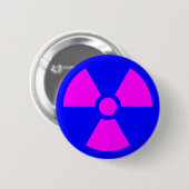 Waarschuwingssymbool voor straling ronde button 5,7 cm (Voorkant /achterkant)
