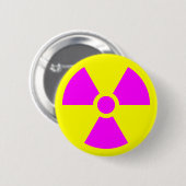 Waarschuwingssymbool voor straling ronde button 5,7 cm (Voorkant /achterkant)
