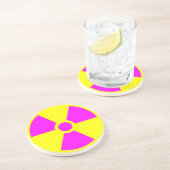 Waarschuwingssymbool voor straling zandsteen onderzetter (Zijkant)