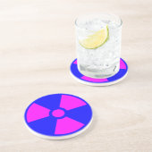 Waarschuwingssymbool voor straling zandsteen onderzetter (Zijkant)