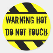 waarschuwingsteken, HOT Ronde Sticker (Voorkant)