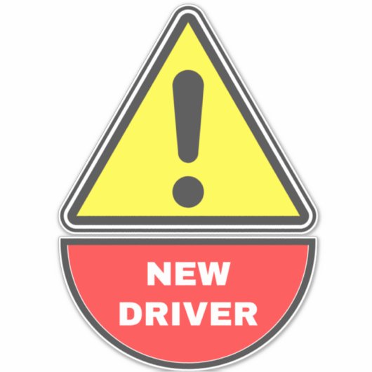 (waarschuwingsteken) Nieuw stuurprogramma Sticker (Voorkant)