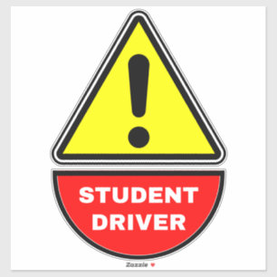 (waarschuwingsteken) Studentenchauffeur Sticker
