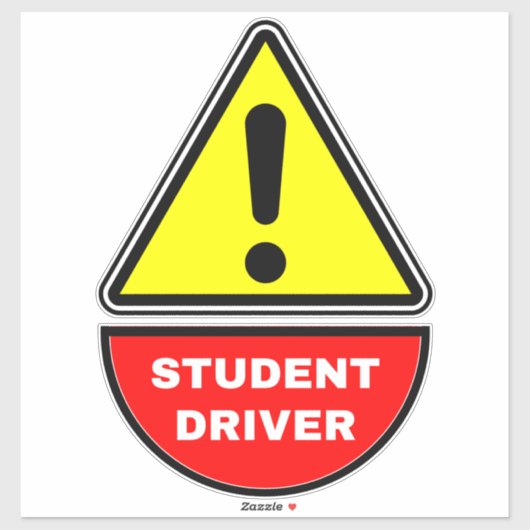 (waarschuwingsteken) Studentenchauffeur Sticker (Vel)
