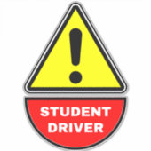(waarschuwingsteken) Studentenchauffeur Sticker (Voorkant)