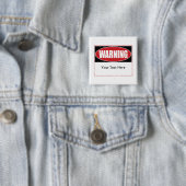  waarschuwingsteken vierkante button 5,1 cm (In situ)