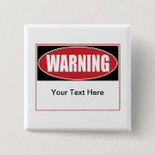 waarschuwingsteken vierkante button 5,1 cm (Voorkant)