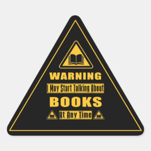 Waarschuwingsteken voor Boekenliefhebbers Zwart Sticker