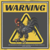 Waarschuwingstekst voor hanenhaan sticker (Voorkant)