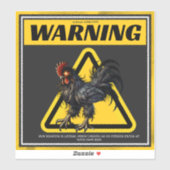 Waarschuwingstekst voor hanenhaan sticker (Vel)