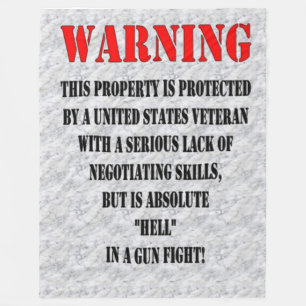 WAARSCHUWINGSVLUCHTUITBENAMINGEN FLEECE DEKEN