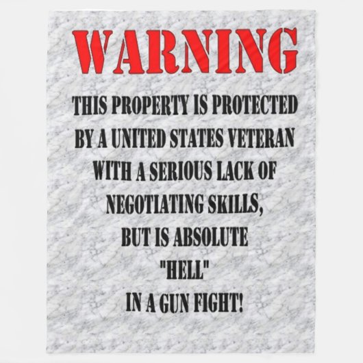 WAARSCHUWINGSVLUCHTUITBENAMINGEN FLEECE DEKEN (Voorkant)