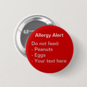 Waarschuwingswaarschuwingen voor allergie ronde button 5,7 cm (Voorkant /achterkant)