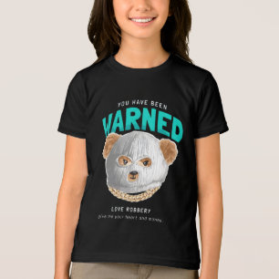 Waarschuwingszin met beerpop in kapjesmasker vecto Tri-Blend shirt