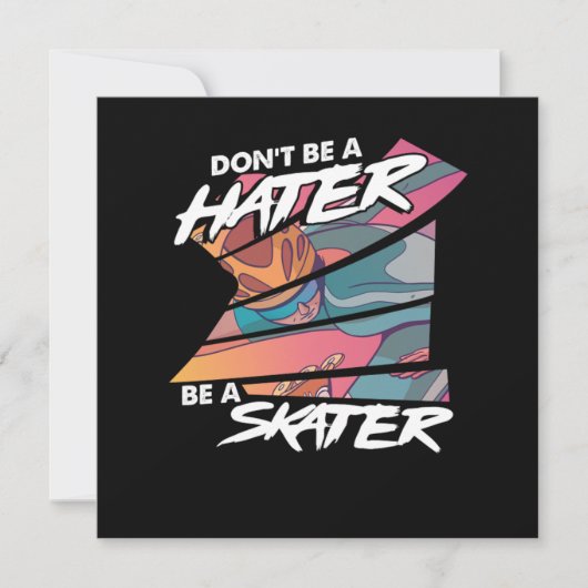 Waarvan Be A Hater Be A Skater Inline Skating Roll Kaart (Voorkant)
