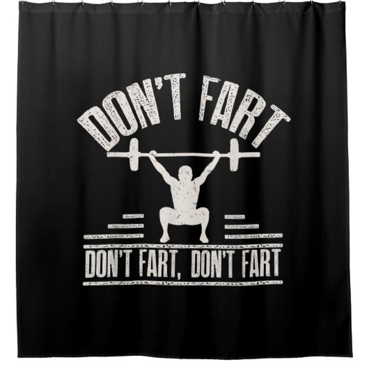 Waarvan Fart Funny Ness Gym Workout Weights Squat Douchegordijn (Voorkant)