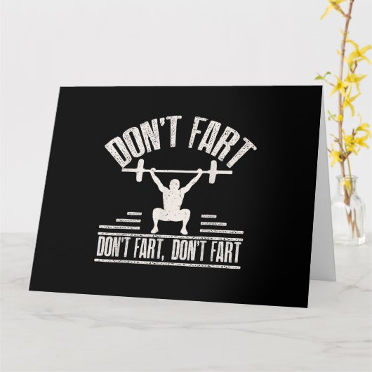 Waarvan Fart Funny Ness Gym Workout Weights Squat Kaart (Gele Bloem)