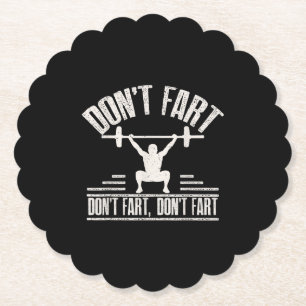 Waarvan Fart Funny Ness Gym Workout Weights Squat Kartonnen Onderzetters