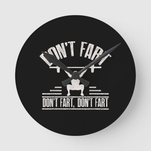 Waarvan Fart Funny Ness Gym Workout Weights Squat Ronde Klok (Voorkant)