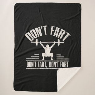 Waarvan Fart Funny Ness Gym Workout Weights Squat Sherpa Deken
