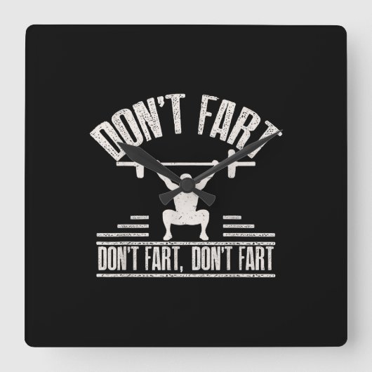 Waarvan Fart Funny Ness Gym Workout Weights Squat Vierkante Klok (Voorkant)