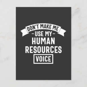 waarvan make me use my hr voice, funny job briefkaart