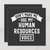 waarvan make me use my hr voice, funny job kaart (Voorkant / Achterkant)