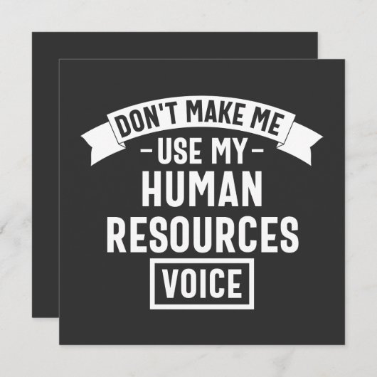 waarvan make me use my hr voice, funny job kaart (Voorkant / Achterkant)