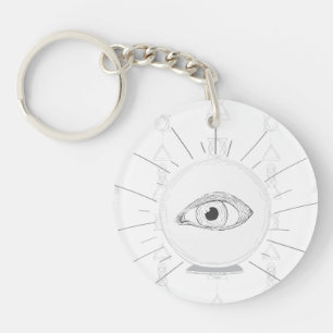 Waarzegster Oog Ziener Esoterische Kristallen Bol Sleutelhanger