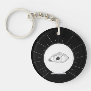 Waarzegster Oog Ziener Esoterische Kristallen Bol Sleutelhanger
