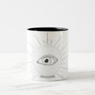 Waarzegster Oog Ziener Esoterische Kristallen Bol Tweekleurige Koffiemok